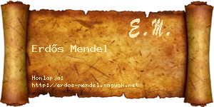 Erdős Mendel névjegykártya